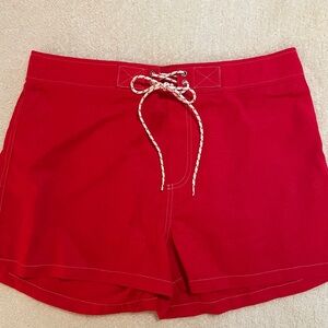 Beach-Ready Red! Linen-Blend Shorts (L) Wild Fable Red Lace-Up Women Shorts